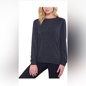 MATTY M Dark Charcoal Gray Zip Side Long Sleeve Crew Neck Top Womens Size‎ Large
